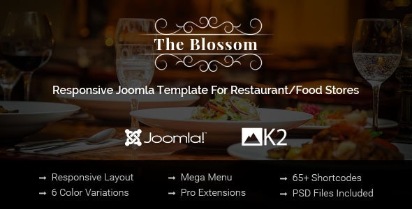 Blossom Responsive Joomla Template For Restaurant