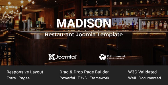 Madison Joomla Restaurant Template
