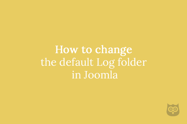 How to change the default Log folder in Joomla